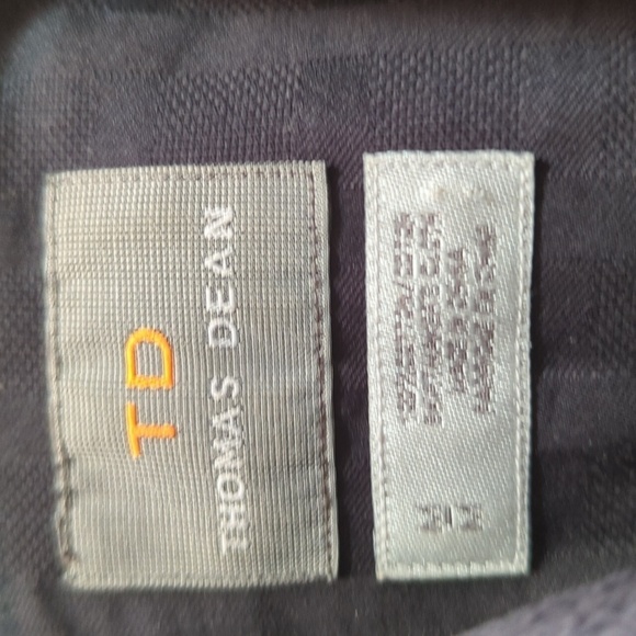 Thomas Dean Men's Black Long Sleeve Button Down Dress Shirt w/Roll Tab Sleeves M - Picture 5 of 10